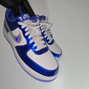 Nike Air Force 1 Blue and White Sneakers